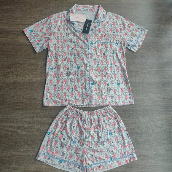 Roller Rabbit Lovely Monkey Pajamas Set - Picture 1 of 7